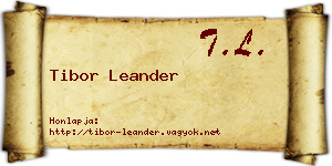 Tibor Leander névjegykártya
